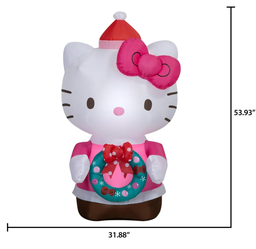 Christmas Inflatable Hello Kitty in Gingerbread Dress Sanrio 4.5